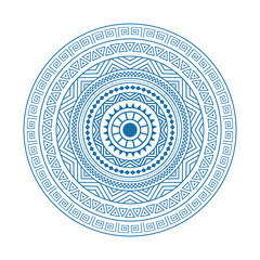 Tribal Mandala, Abstract Circular Tribal Polynesian mandala, Geometric Polynesian Hawaiian style vector ornament design