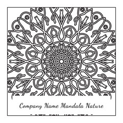 Black and white mandala with floral pattern. Coloring page.