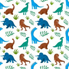Seamless pattern with dinosaurs 