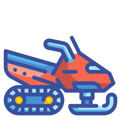 snow mobile line icon