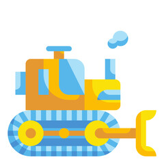 bulldozer flat icon