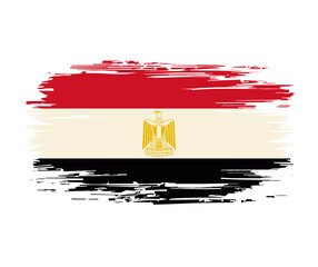 Egyptian flag brush grunge background. Vector illustration.