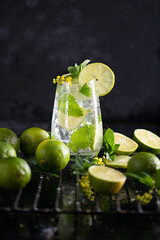 Mojito cocktail with lime