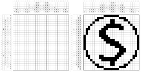 Dollar Icon Nonogram Pixel Art M_2107001