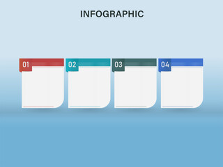 Business Infographic Template Layout With Four Options And Copy Space On Blue Background.