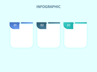 Business Infographic Template Layout With Three Options On Light Cyan Background.