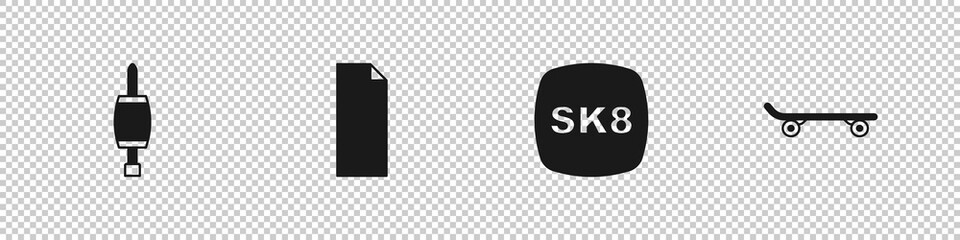 Set Screwdriver, Grip tape on a skateboard, Skateboard and icon. Vector