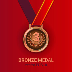Bronze Medal Illustration Vector Image EPS 10