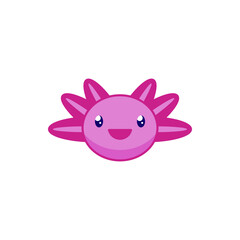 Cute axolotl illustration. Cartoon sticker
