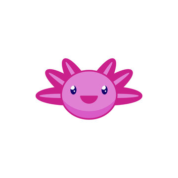 Cute axolotl illustration. Cartoon sticker