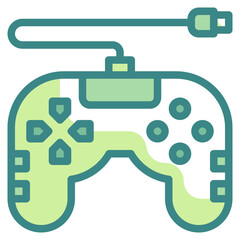joystick blue line icon