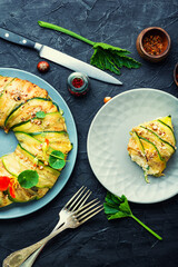 Vegetable terrine of zucchini