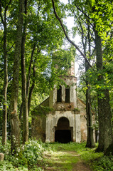 Fototapeta na wymiar Ruins of Egipte lutheran church, Latvia.