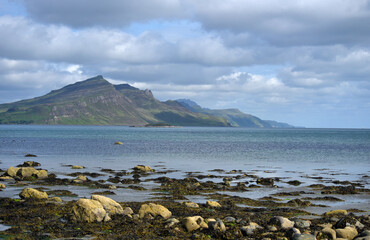 Cuillin range from Braes headland on Skye, Inner Hebrides, Scotland