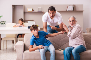 Three generations at home during pandemic