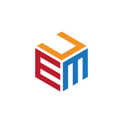 Hexagon logo with the letters UEM design