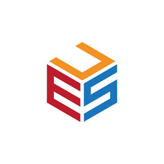 Hexagon logo with the letters UEG design