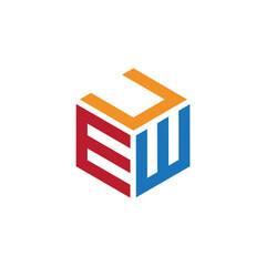 Hexagon logo with the letters UEW design