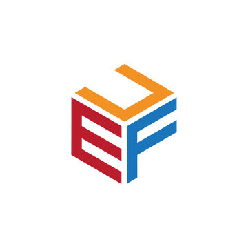 Hexagon logo with the letters UEF design
