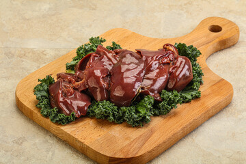 Raw chicken liver for cooking