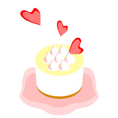 birthday cake isolated on white food vector illustration