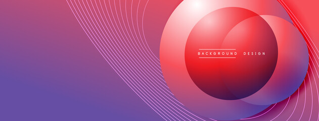 Gradient circles with shadows. Vector techno abstract background. Modern overlapping forms wallpaper background, design template