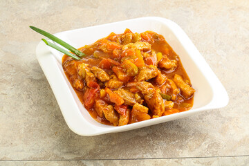 Meat goulash with vegetables