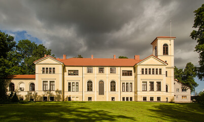 Laza manor in suuny day, Latvia.