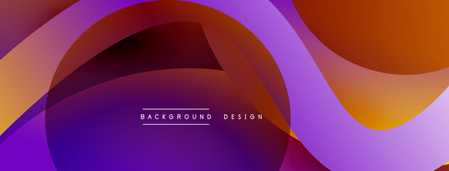 Abstract overlapping lines and circles geometric background with gradient colors