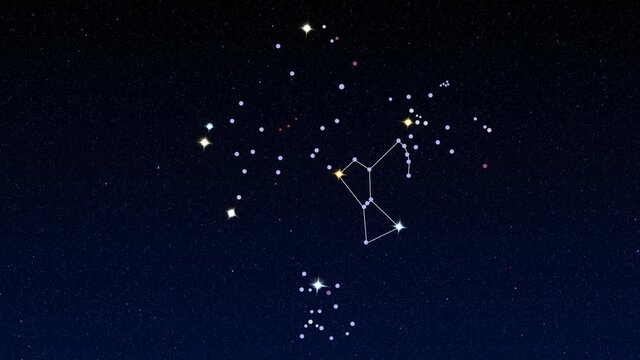 How to discovering 8 stars of the first magnitude. 4K footage on night sky background.