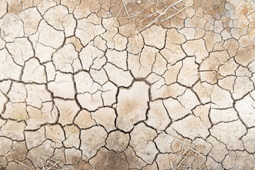 closeup dry soil background, top view