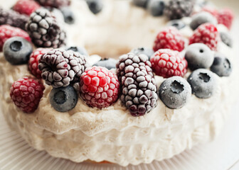 cake with berries