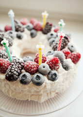 cake with berries