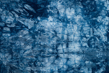 Dyed indigo fabric background and art abstract
