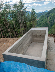 concrete base for and funicular