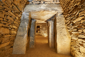 interior of the Dolmen del Romeral (tholos El Romeral) megalithic monument, declared a World...