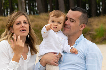 happy family having fun outdoors