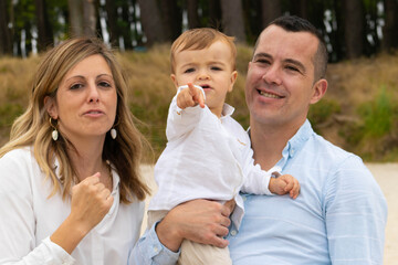 happy family with baby