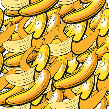 Seamless pattern with the image of a banana. Print for fabric.