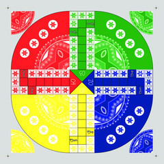 Ludo board game - Ready to print Vector, Mandala Artwork.