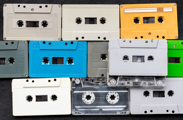 Obraz premium Collection colorful retro cassette tape