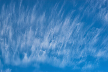 Amazing blue sky with different types of clouds at different altitude.