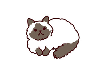 Himalayan cat illustration／シンプルかわいい猫・ヒマラヤンのイラスト