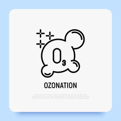 Ozonation thin line icon. Modern vector illustration of additional cleaning clothing.