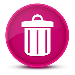Recycle bin luxurious glossy pink round button abstract