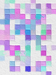 Colorful abstract mosaic with a rough texture background. Colored square pattern background. Picture for creative wallpaper or design art work. Backdrop have copy space for text.