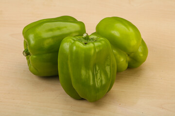 Green sweet bell pepper heap