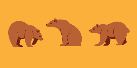 Cartoon bear sketch line icon. Kawaii animals icons set. Childish print for nursery, kids apparel, poster, postcard, pattern.