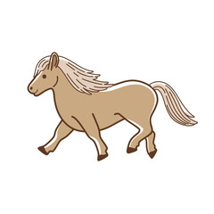 Cartoon pony - cute character for children. Vector illustration in cartoon style.