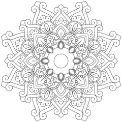 Leaf Flower Petal Coloring Mandala Art Simple Graphic Shape Vector Floral Oriental Outline Vintage Decorative Elements Pattern Illustration Islam Arabic Indian Turkish Mystic Religion Morals Lotus